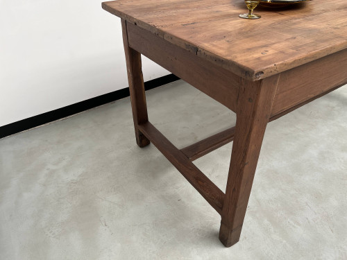 Antique work table in solid cherry and acacia
