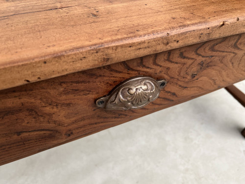 Antique work table in solid cherry and acacia