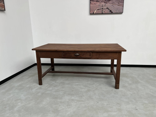 Antique work table in solid cherry and acacia