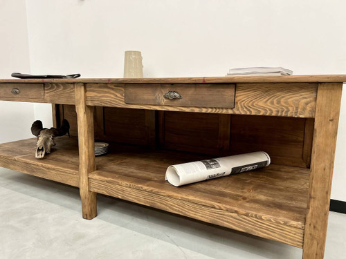 Comptoir ancien, table drapière des années 50