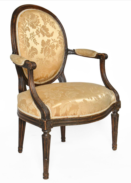 Pair of Louis XVI period cabriolet armchairs