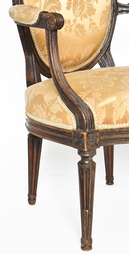 Pair of Louis XVI period cabriolet armchairs