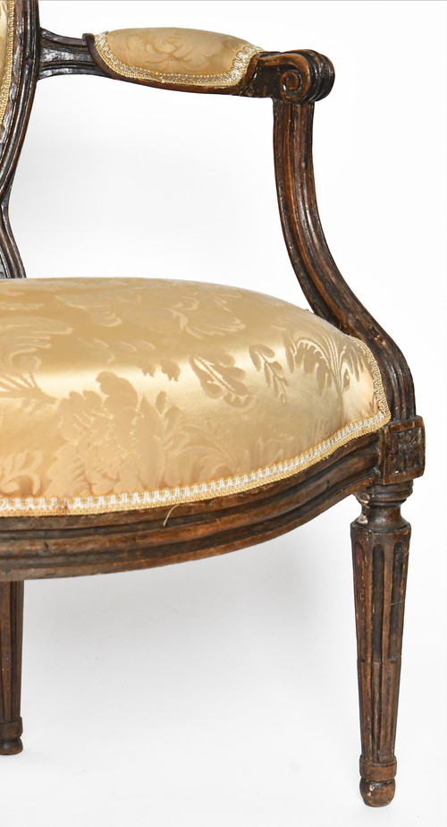 Pair of Louis XVI period cabriolet armchairs