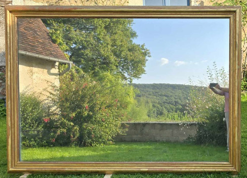 167 X 232 Cm, Very Large Louis Philippe Rectangle Mirror, Gold Leaf, Mercury Glass