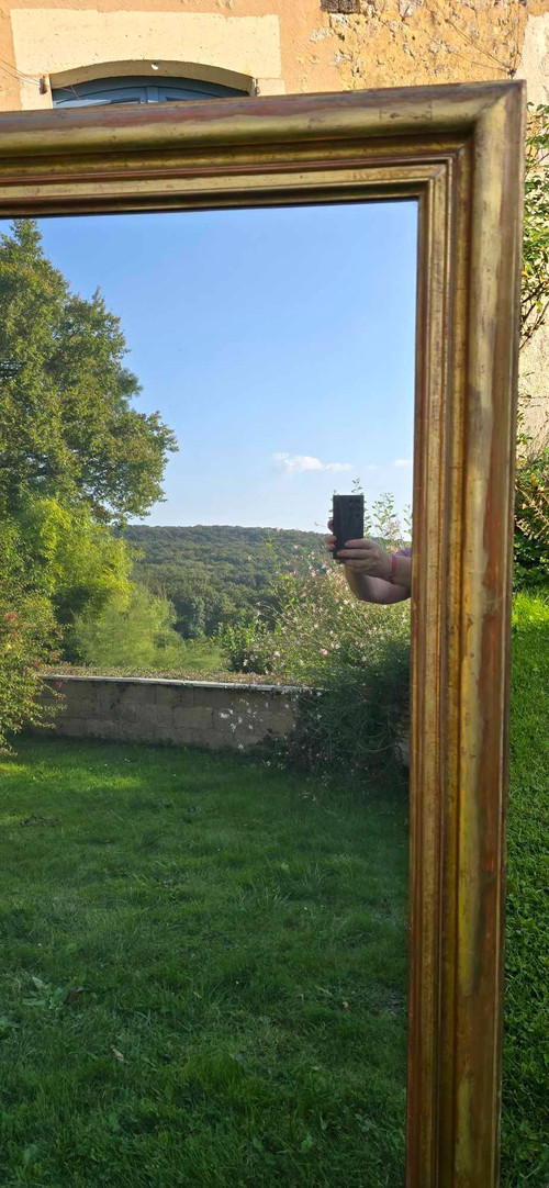 167 X 232 Cm, Very Large Louis Philippe Rectangle Mirror, Gold Leaf, Mercury Glass