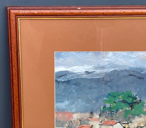 Acquerello su carta di Jacques Thévenet Paesaggio del Sud 1941