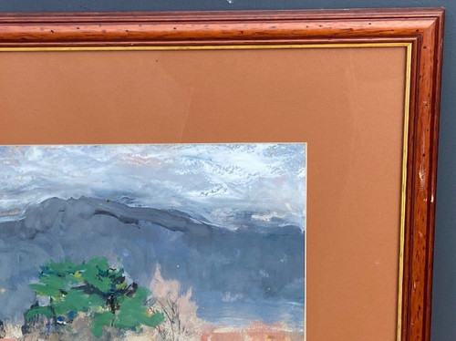 Acquerello su carta di Jacques Thévenet Paesaggio del Sud 1941