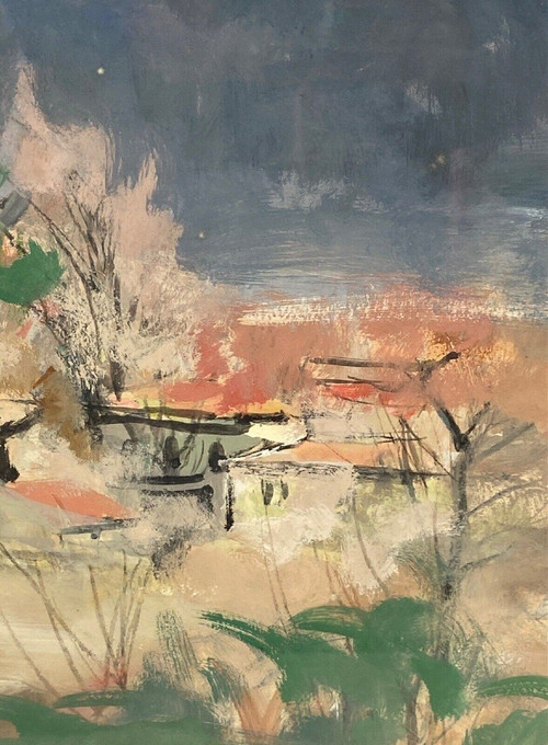 Acquerello su carta di Jacques Thévenet Paesaggio del Sud 1941