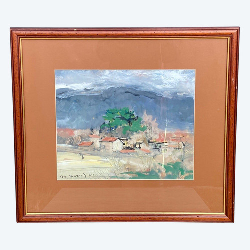 Acquerello su carta di Jacques Thévenet Paesaggio del Sud 1941