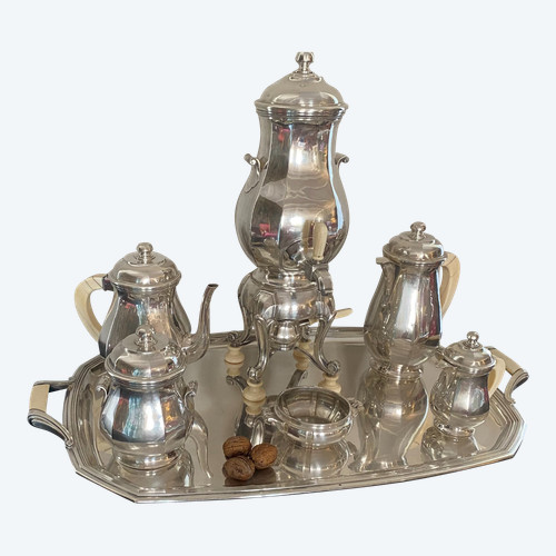tea, coffee and samovare service with its solid silver tray