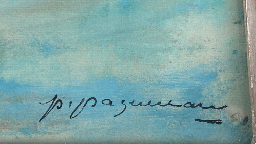 Watercolor by Paul Paquereau haystack 20th century