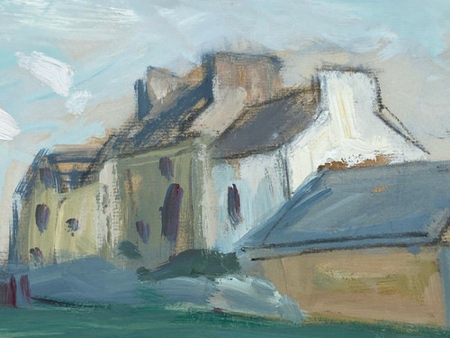 Watercolor by Paul Paquereau haystack 20th century