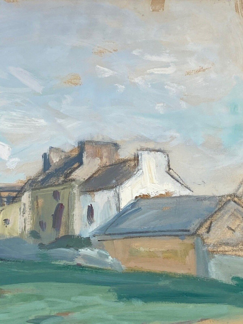 Watercolor by Paul Paquereau haystack 20th century