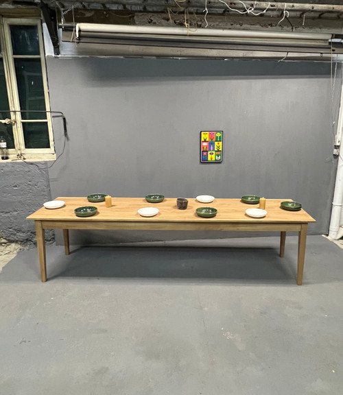 Table de ferme pieds fuseaux (300 cm x 90 cm)