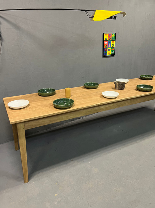 Table de ferme pieds fuseaux (300 cm x 90 cm)