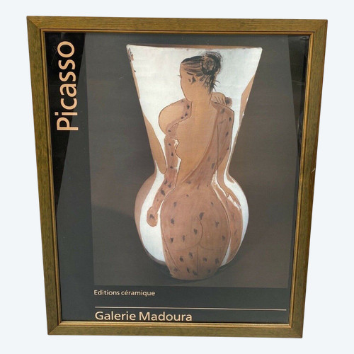 Ceramic Poster Madoura Gallery 20th century gold frame