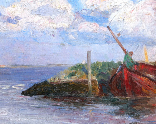 Maurits Joseph NIEKERK, Maritime Landschaft in Holland oder Belgien