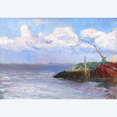 Maurits Joseph NIEKERK, Maritime Landschaft in Holland oder Belgien