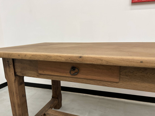 1950s farmhouse table in oak and walnut