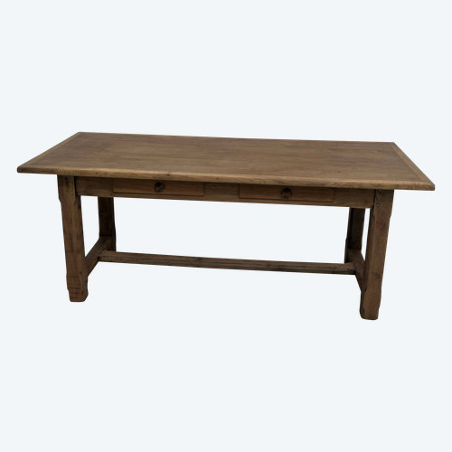 1950s farmhouse table in oak and walnut