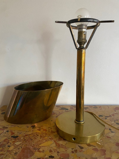 Art-Déco-Lampe aus Messing, Atelier Jean Perzel 1930