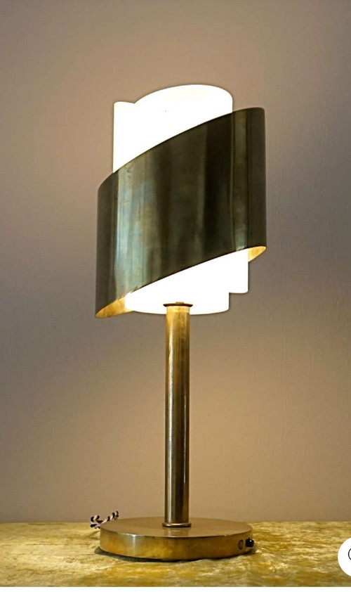 Art-Déco-Lampe aus Messing, Atelier Jean Perzel 1930