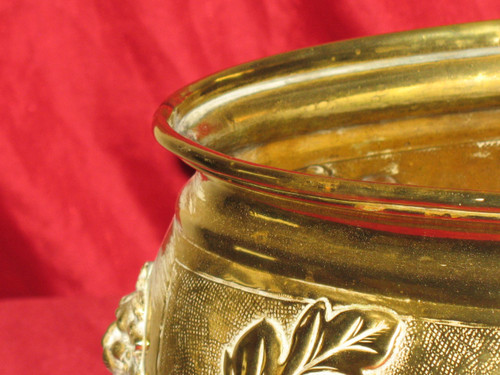 Brass planter with floral decoration, 19th century Napoleon III