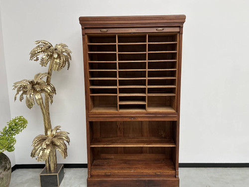 Solid oak curtain cabinet, circa 1930