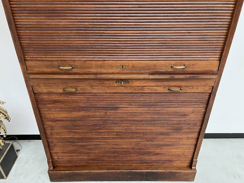 Solid oak curtain cabinet, circa 1930