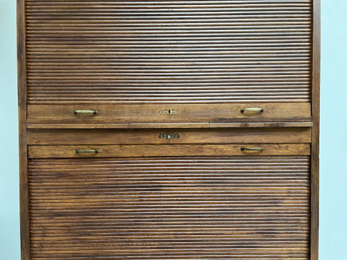 Solid oak curtain cabinet, circa 1930