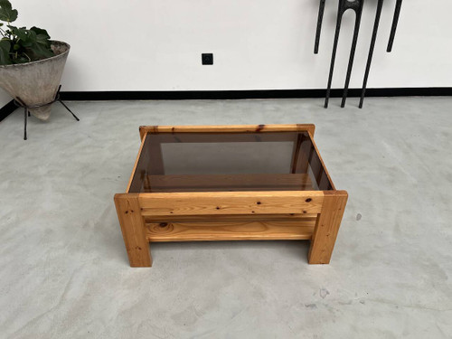 Table basse en pin des années 80