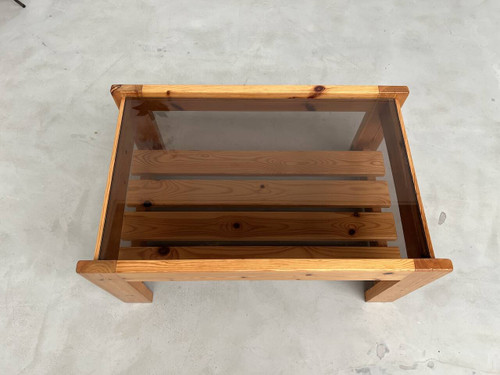 Table basse en pin des années 80