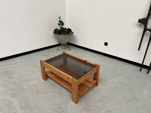 Table basse en pin des années 80