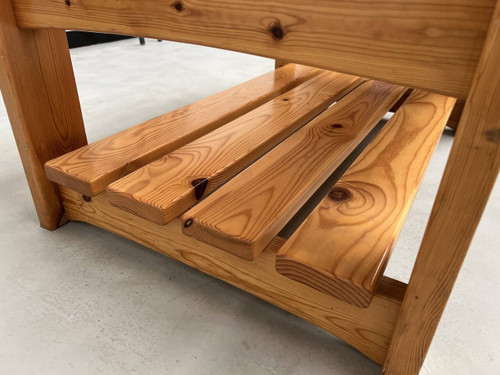 Table basse en pin des années 80