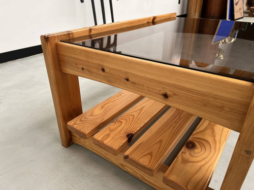 Table basse en pin des années 80