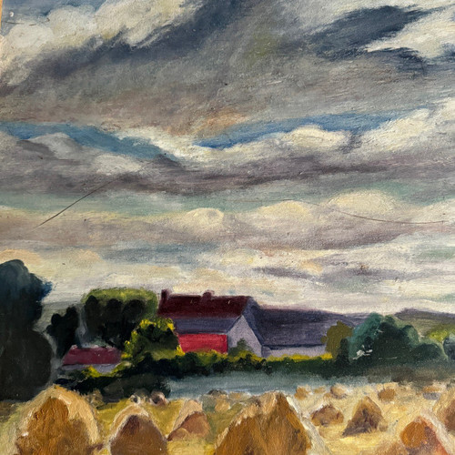 Olio su tavola Pagliai XX secolo cornice calcinata