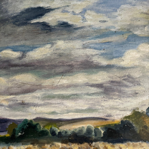 Olio su tavola Pagliai XX secolo cornice calcinata