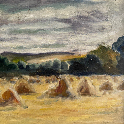 Olio su tavola Pagliai XX secolo cornice calcinata