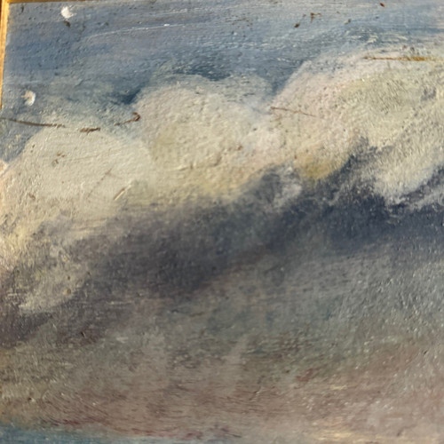 Olio su tavola Pagliai XX secolo cornice calcinata