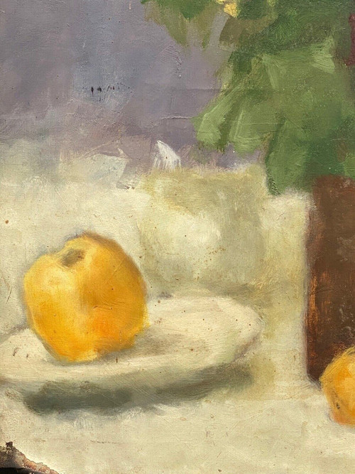 Öl auf Leinwand von Isabelle Rouault, Stillleben, 20. Jahrhundert