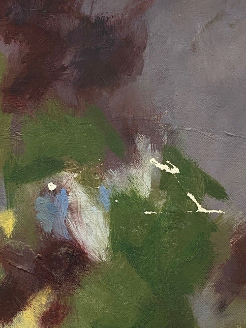 Öl auf Leinwand von Isabelle Rouault, Stillleben, 20. Jahrhundert