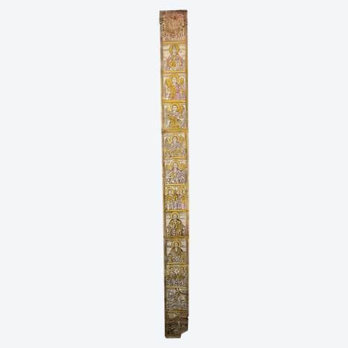 Scènes religieuses papier gravure couleur Balkans sainte Parascève XVIIIe