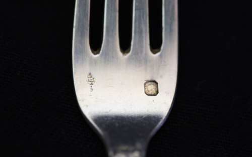 Servizio da dessert in argento massiccio 6 coltelli + 6 forchette XIX secolo