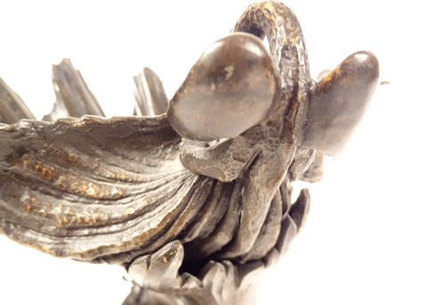 Coppia di ninnoli con draghi in bronzo gotico Viollet-le-duc Napoleone III XIX secolo