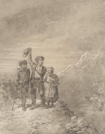 Jules LAURENS (Attributed to) - Children in the mountains