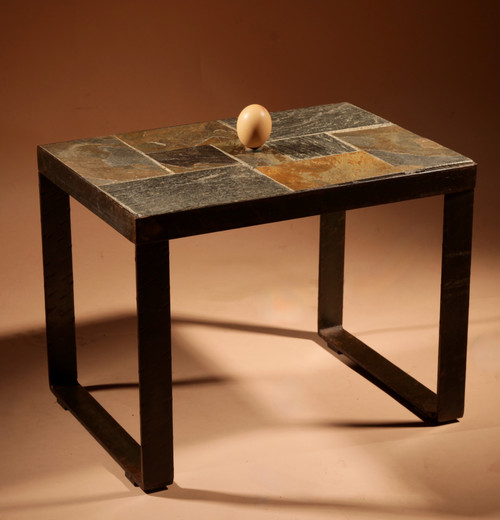 A Dutch Brutalist period side table in the style of Paul Kingma circa 1970-80.