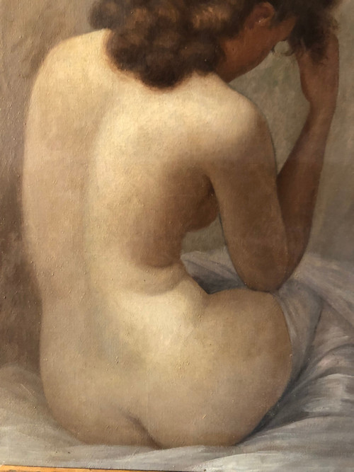 Huile sur toile de Jean Jannel intitulée Jeune fille pensive 1930