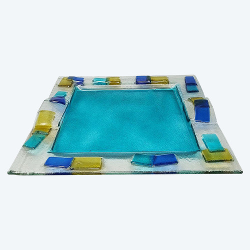 1970s Astonishing Tray By Albatros in Murano Glass. Made in Italy