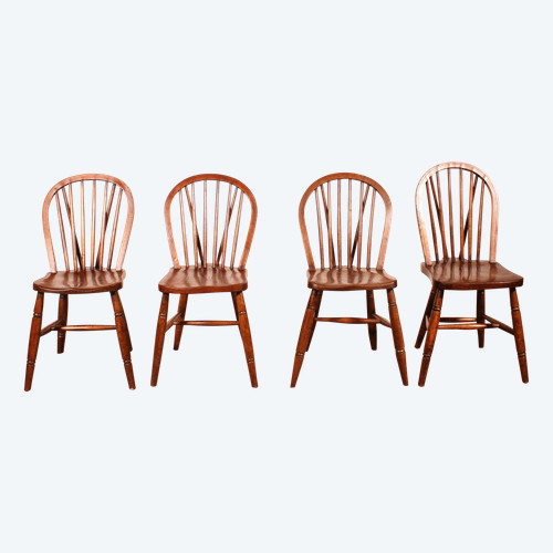 Série De 4 Chaises Windsor Du 19° Siècle