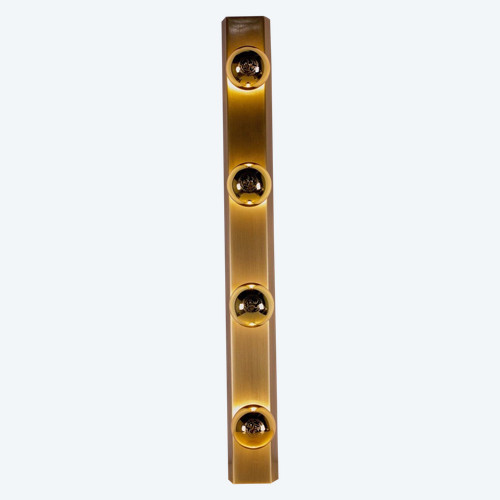 “Vanity lamp” dressing room wall lights, bronze finish.